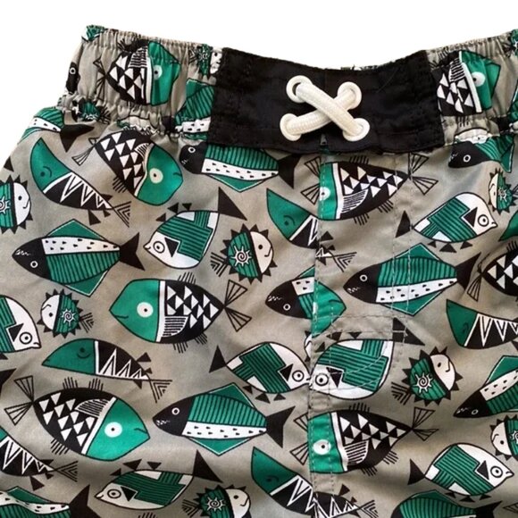 UV Skinz Geometric Print Fish UPF 50+  Swim Trunks Boys size 3T - Picture 3 of 8